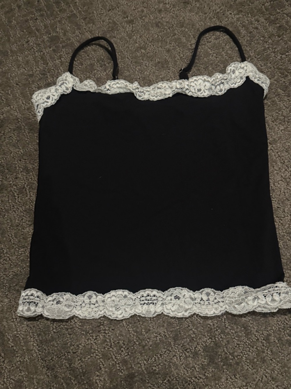 Black Lace-Trim Cami Top - Women